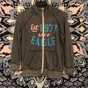 American eagle grey full zip sweatshirt (size S)